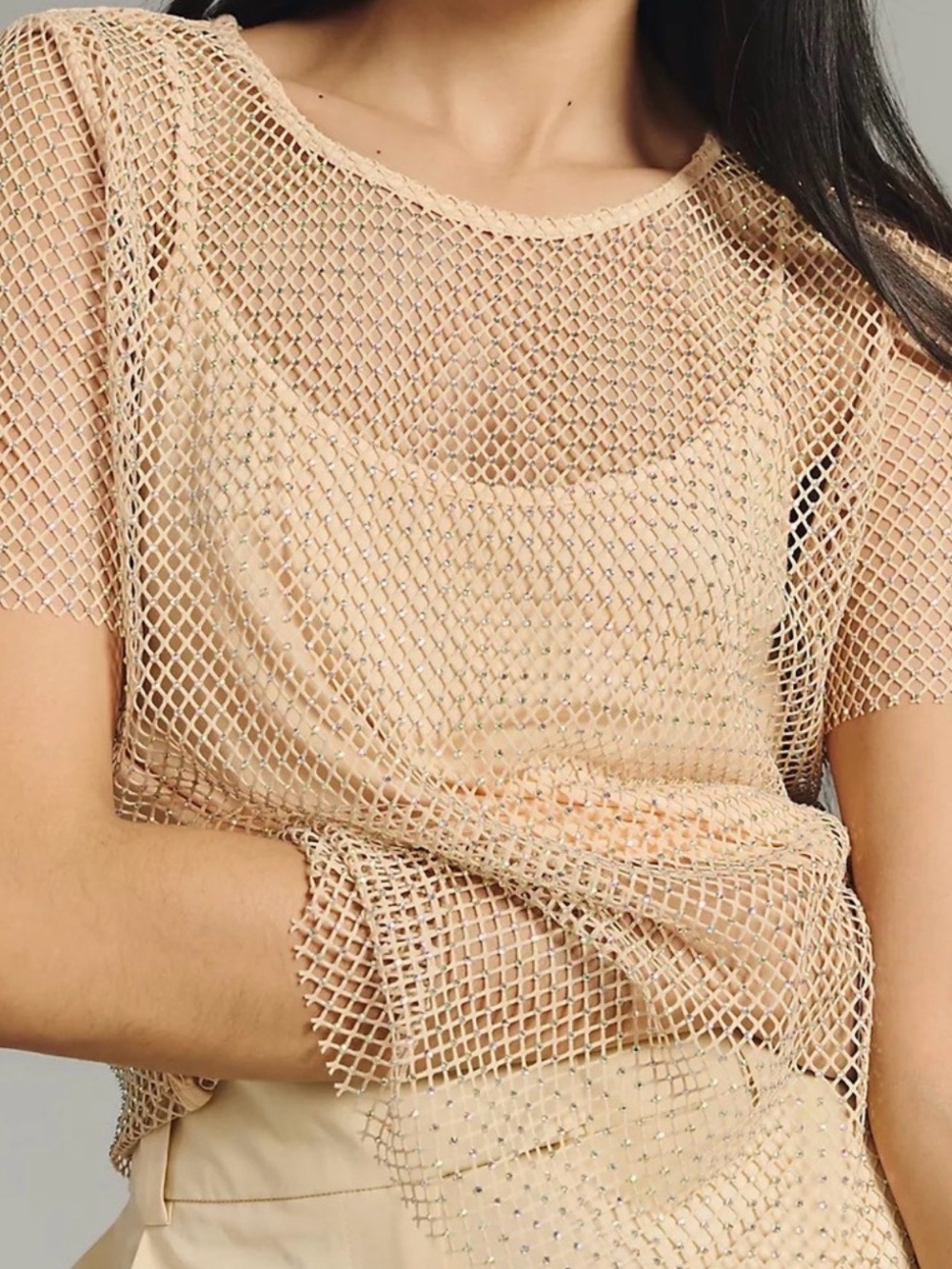 Sunday in Brooklyn Rhinestone Mesh Top from Anthropologie